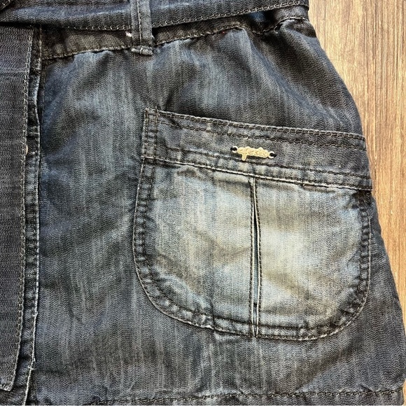 Women’s Blue Denim Acid Wash Mini Dress With Belt Size S - Picture 4 of 13